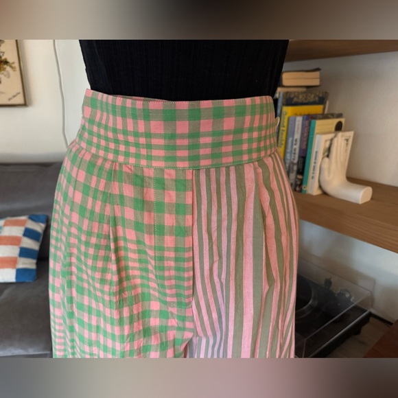 NWT Rujuta Sheth Taylor Pant Hudson Stripe Half Plaid sold out online wide leg - Picture 6 of 13